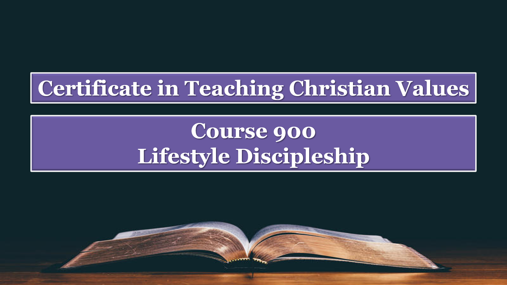 Course 900: Lifestyle Discipleship