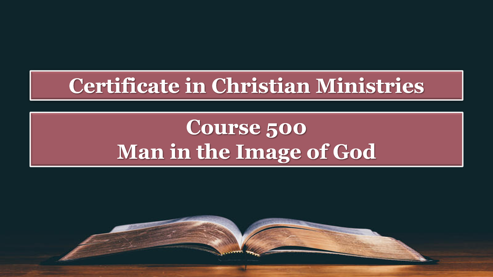 Course 500: Man in the Image of God