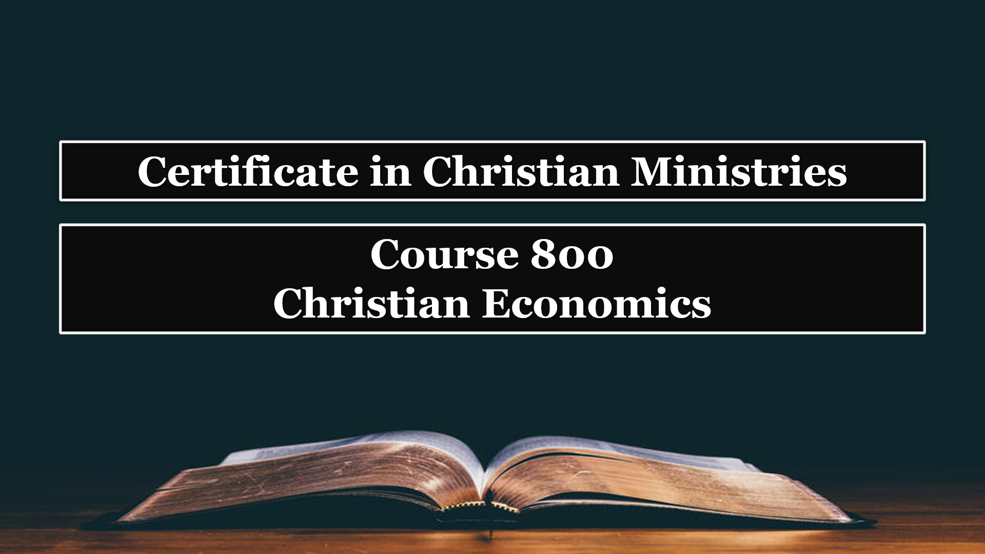 Course 800: Christian Economics