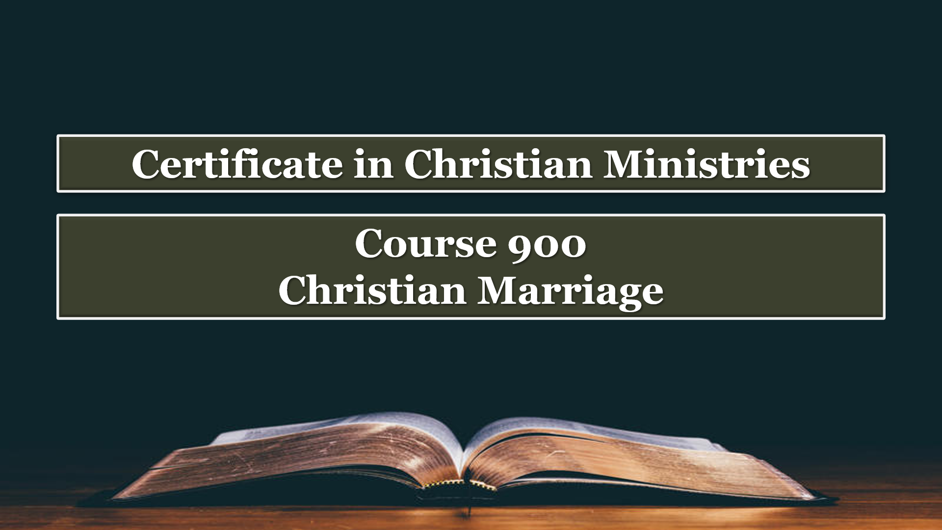 Course 900: Christian Marriage