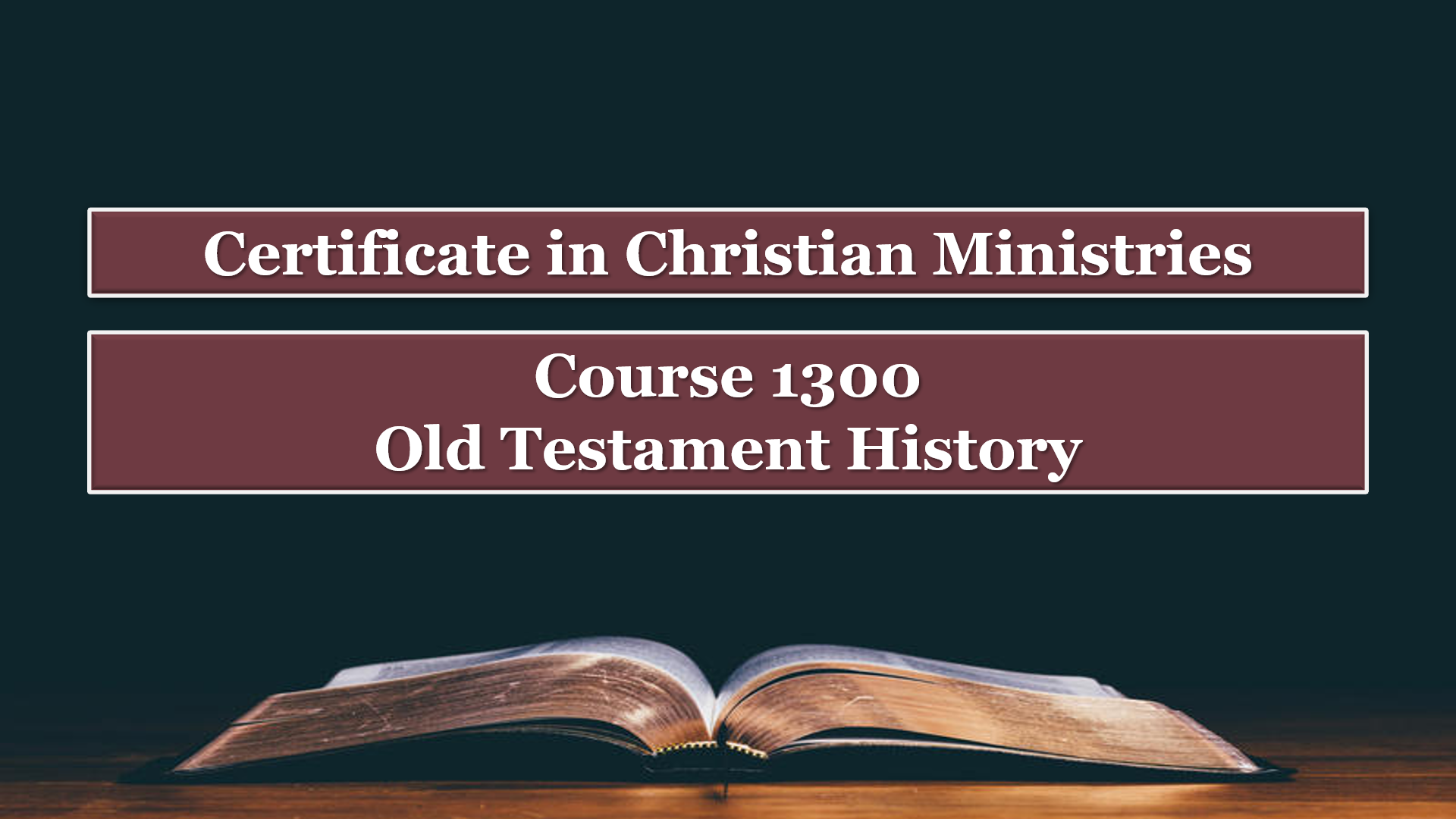 Course 1300: Old Testament History