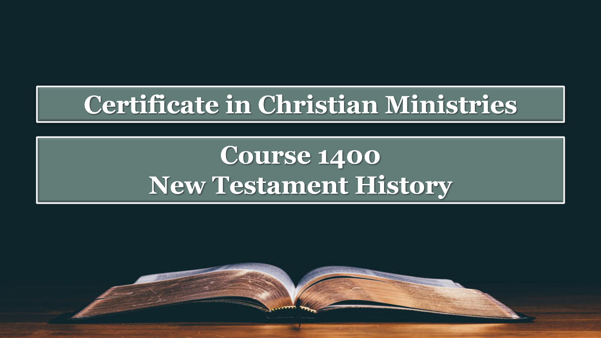 Course 1400: New Testament History